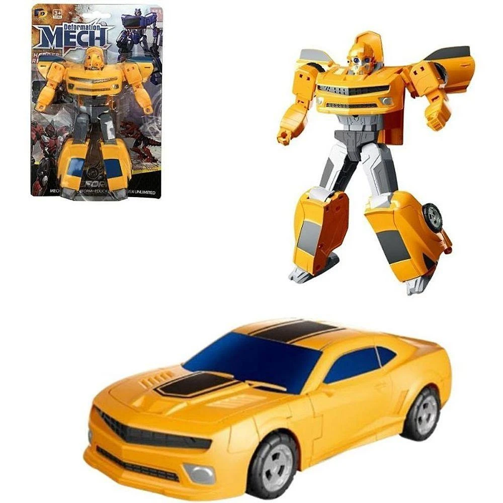 Robô Transformável Robo Esportivo 17,5cm 2 em 1 Amarelo