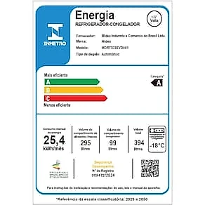 Geladeira Midea Frost Free Duplex 394L Inverter Inox 110V