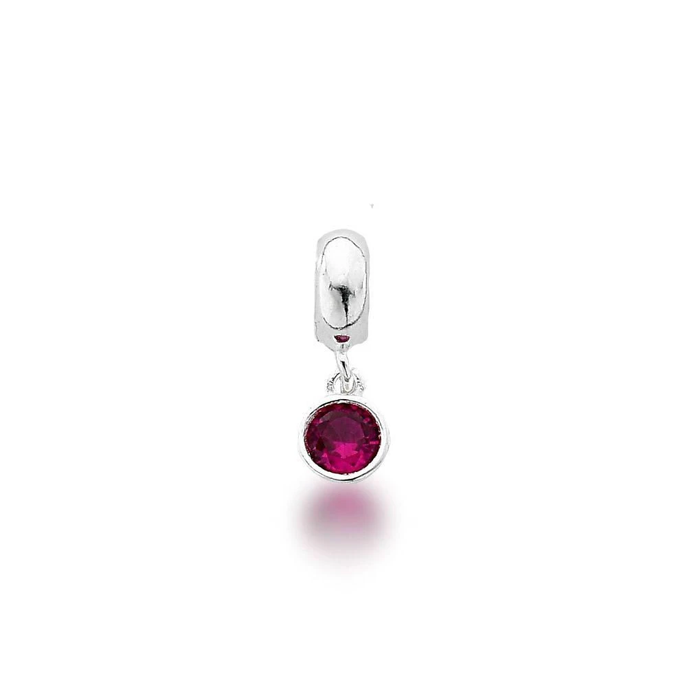 Berloque Ponto De Luz Prata 925 - Pink
