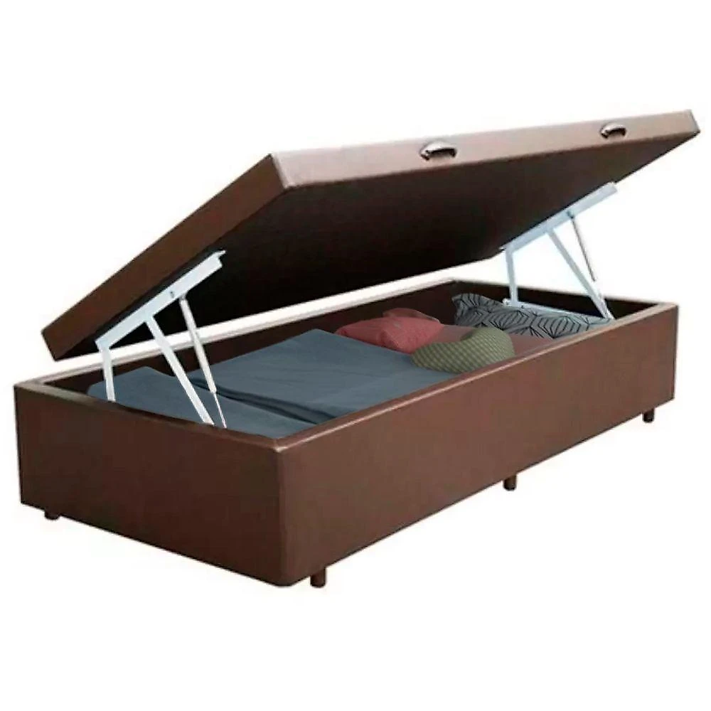 Cama Box Baú Solteiro Sintético Sereneprime Marrom 88x188x44