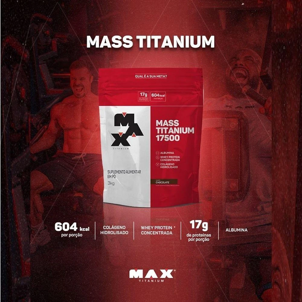 Miniatura Mass Titanium 17500 3kg Sabor Morango