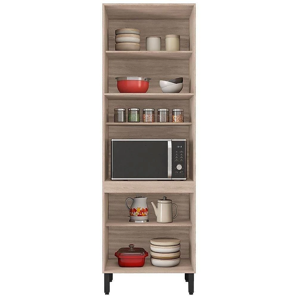 Cozinha compacta demóbile firenze com 7 portas e 6 prateleiras - 260cm de largura