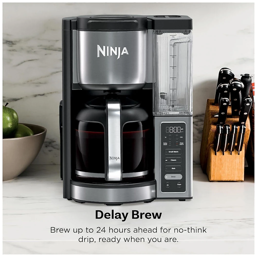 Cafeteira Programável Ninja Fresh Brew Premium XL Jarra de Vidro 14 Xícaras (2,1 L) Aço Inox