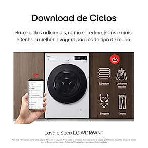 Lava e Seca LG Smart WD16WNTS6B 16kg 127V Branca Inteligência Artificial AI DD 110V