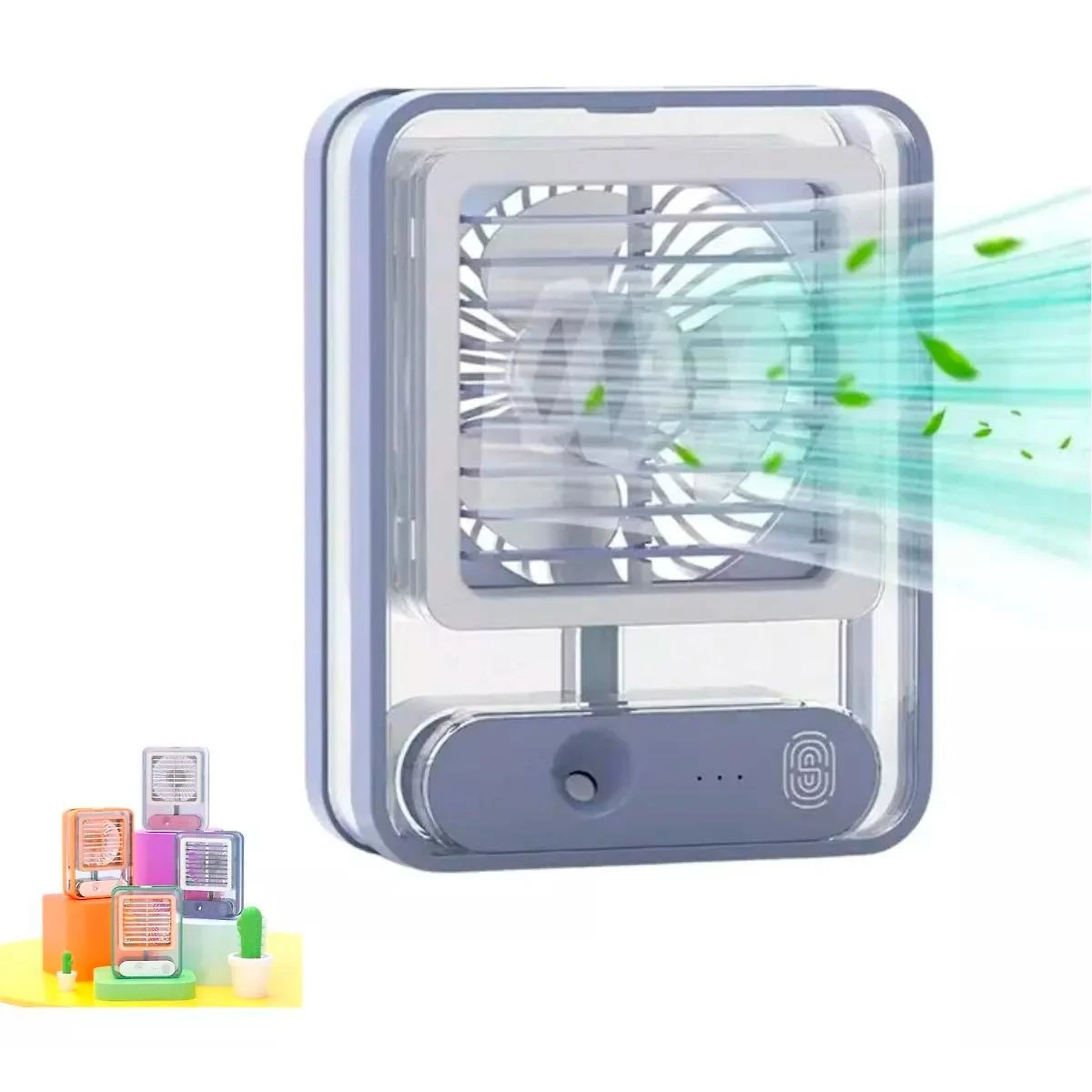 Miniatura Mini Ventilador Névoa Água USB Portátil 3 Velocidades