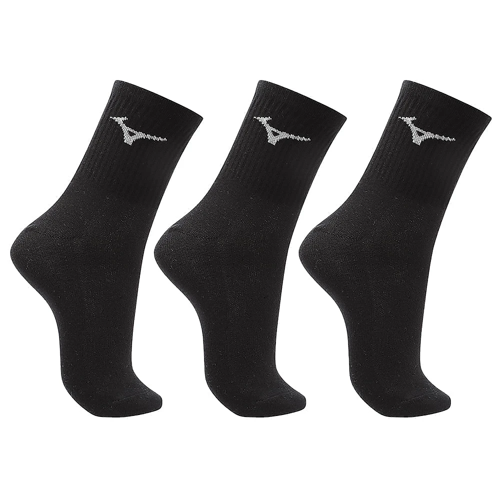 Miniatura Meia Cano Médio Mizuno Basic - Pacote Com 3 Pares Preto - 39-44