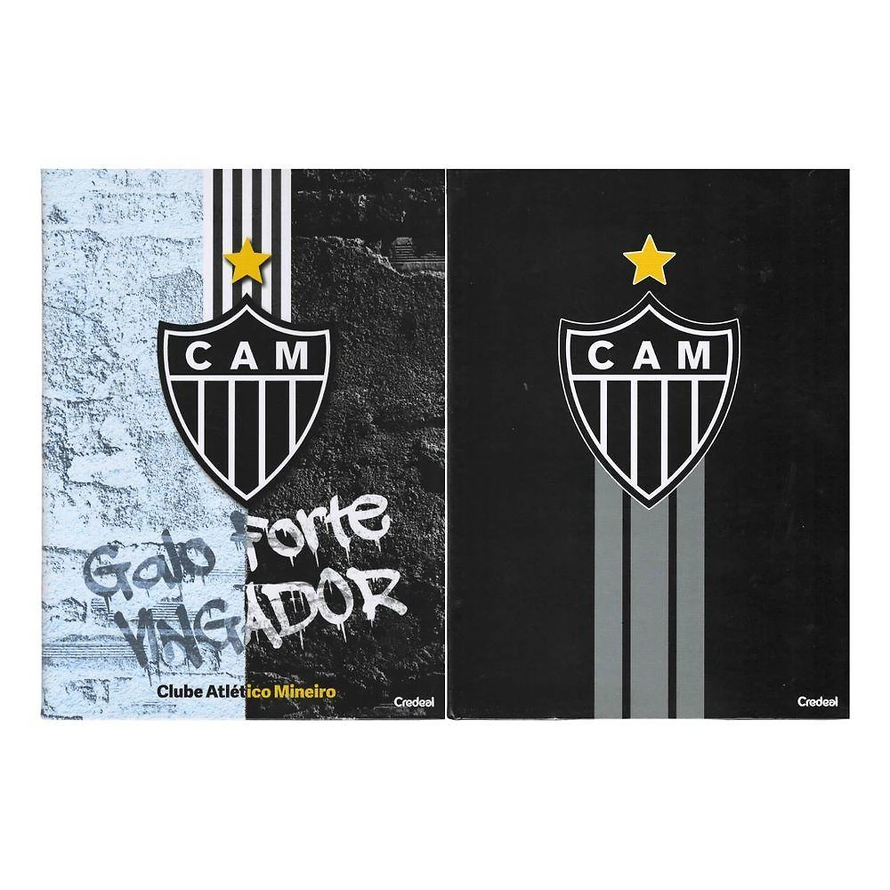 Caderno Costurado Capa Dura 1 Matéria Credeal Atlético Mineiro 80 Folhas Formato 200x275mm Preto