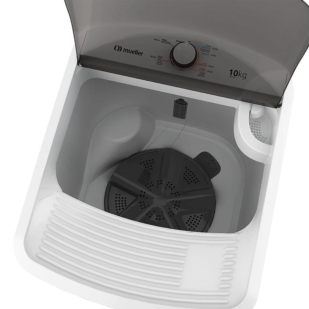 Tanquinho de Lavar Semiautomática 10 kg com Superesfregador MLT10C Mueller Branco - 110V