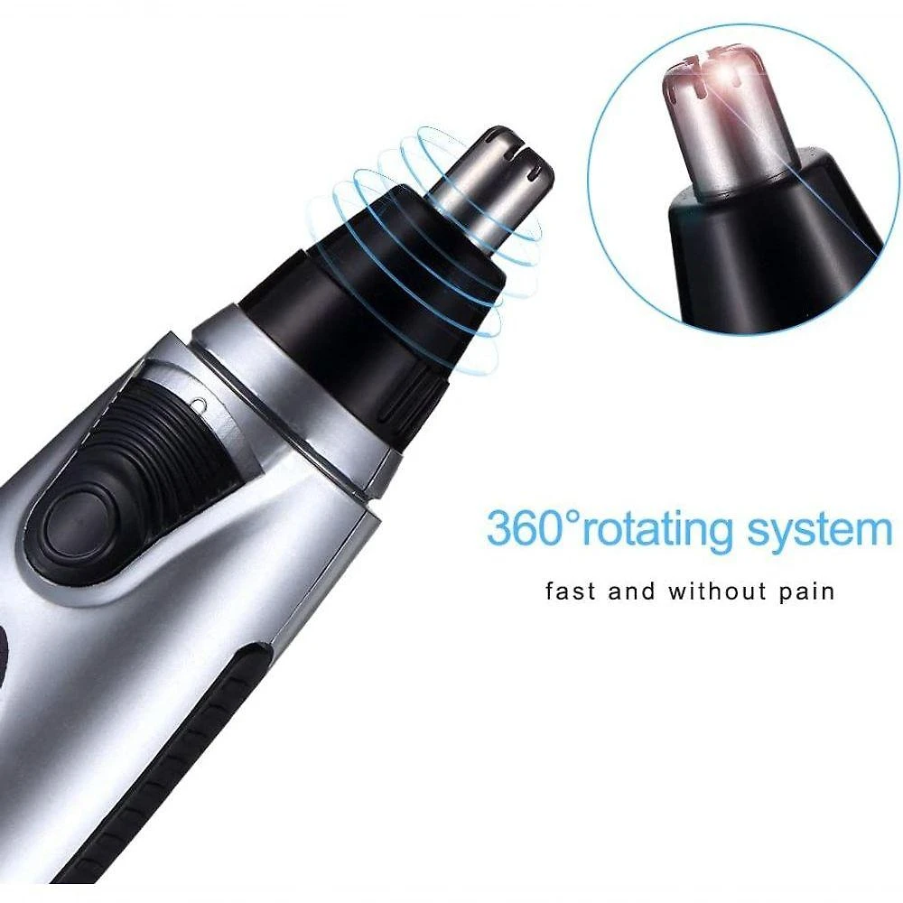 Aparador De Pêlos Do Nariz Multifunções Reparação Elétrica Barbear Preto/ Prata