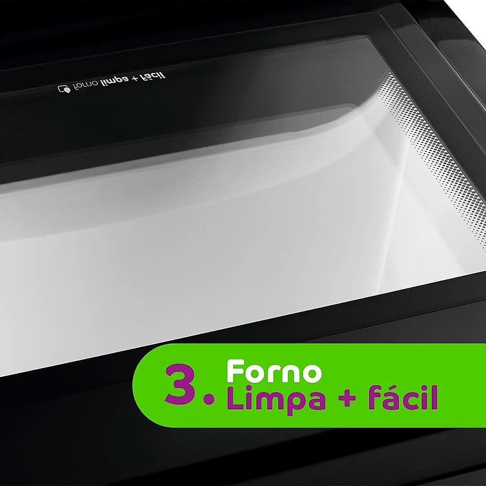 Fogão 4 bocas consul cfo4var mesa de vidro acendimento automático bivolt inox