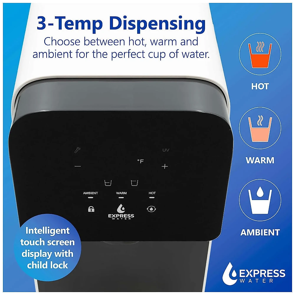 Filtro de Água de Bancada sem Instalação com Osmose Reversa e Filtro de Água RO, 110V Express Water ROC001, Branco