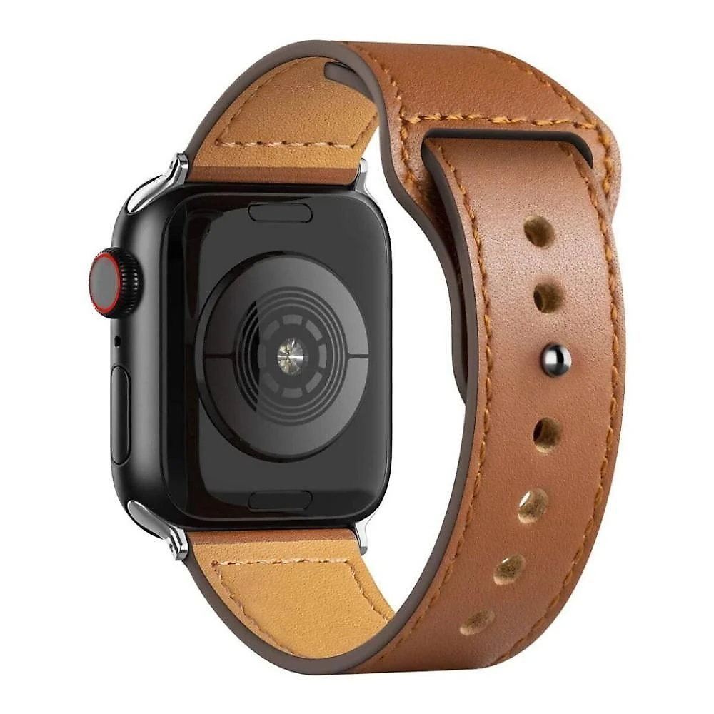 Pulseira De Couro Para Apple Watch 38 / 40 / 41Mm - Marrom - Gshield