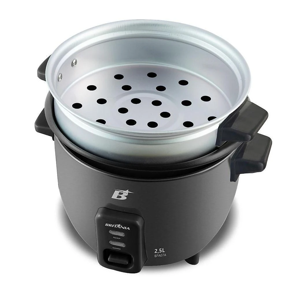 Panela de Arroz Elétrica Britânia BPA07 2,5L 500W Preto 220V 25CM
