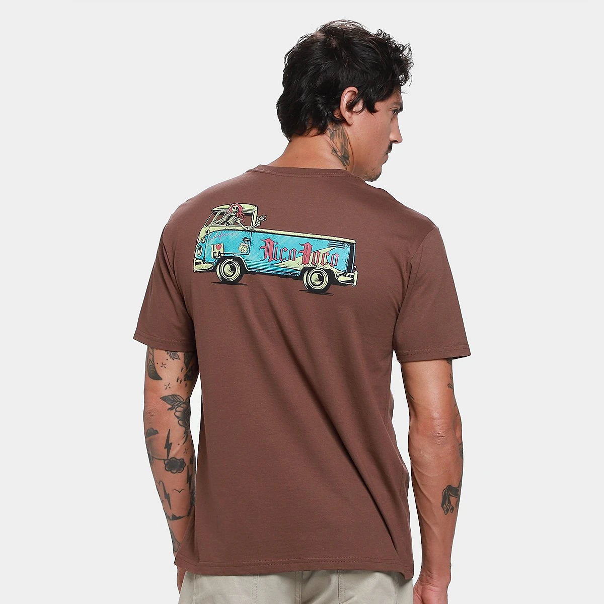 Miniatura Camiseta Nicoboco Sidewalk Masculina Marrom - G