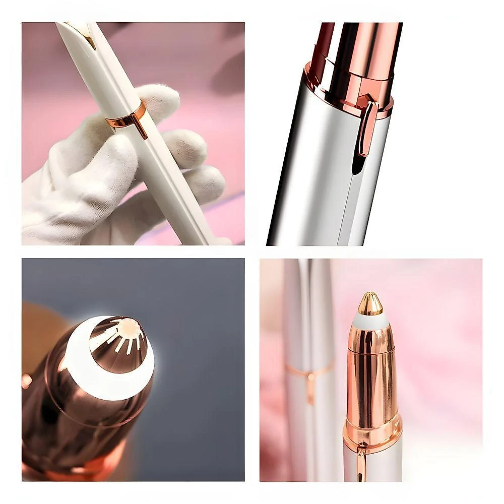 Caneta Depiladora Indolor para Sobrancelhas Depilação Precisa Luz LED Rosa Utimix