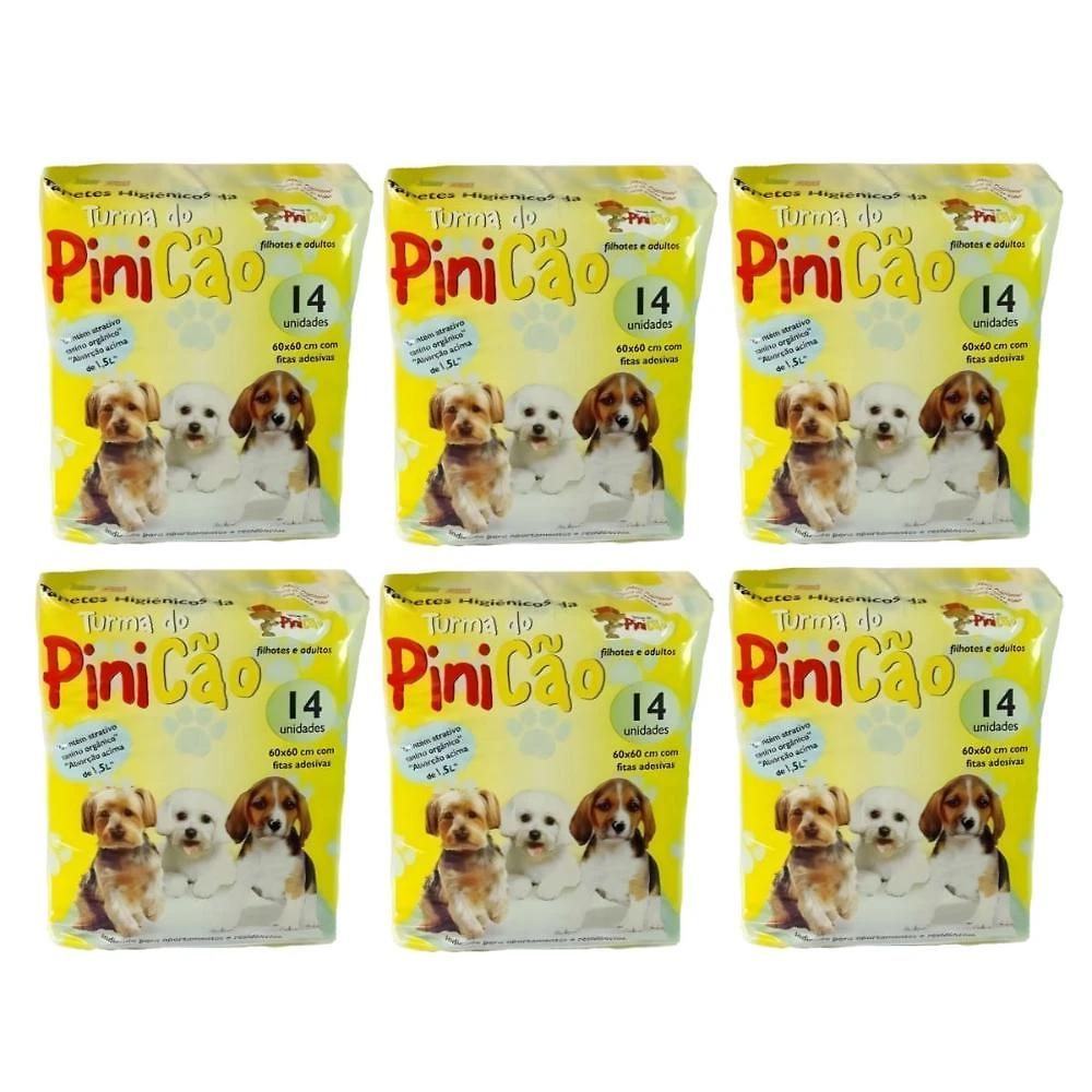 Kit Tapete Higiênico 6 Pacotes de 14 unidades - TURMA DO PINICÃO
