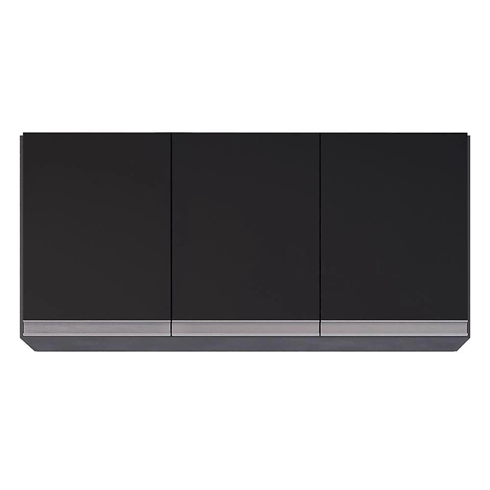 Armário De Cozinha Modulado De Canto Esquerdo 4 Peças Cp48 Com Pia Inox Preto - Lumil