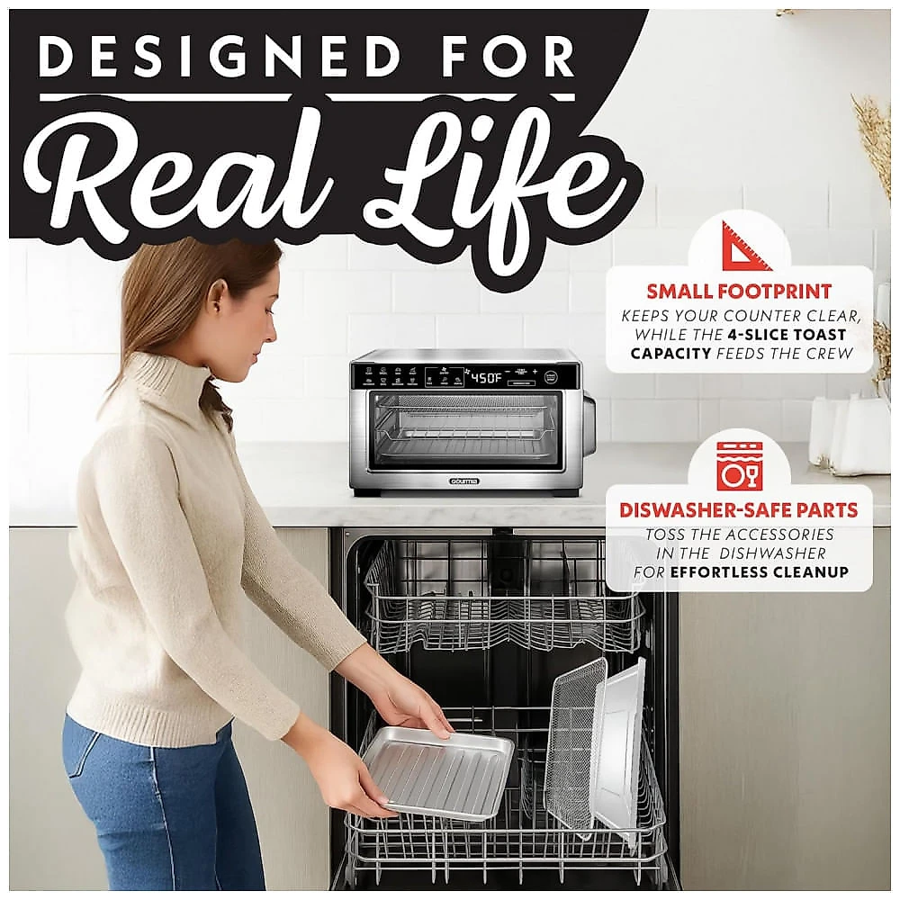 Forno Elétrico Tostador Gourmia Inox Digital Air Fryer 10L Convecção 12 Programas 1000W 110V