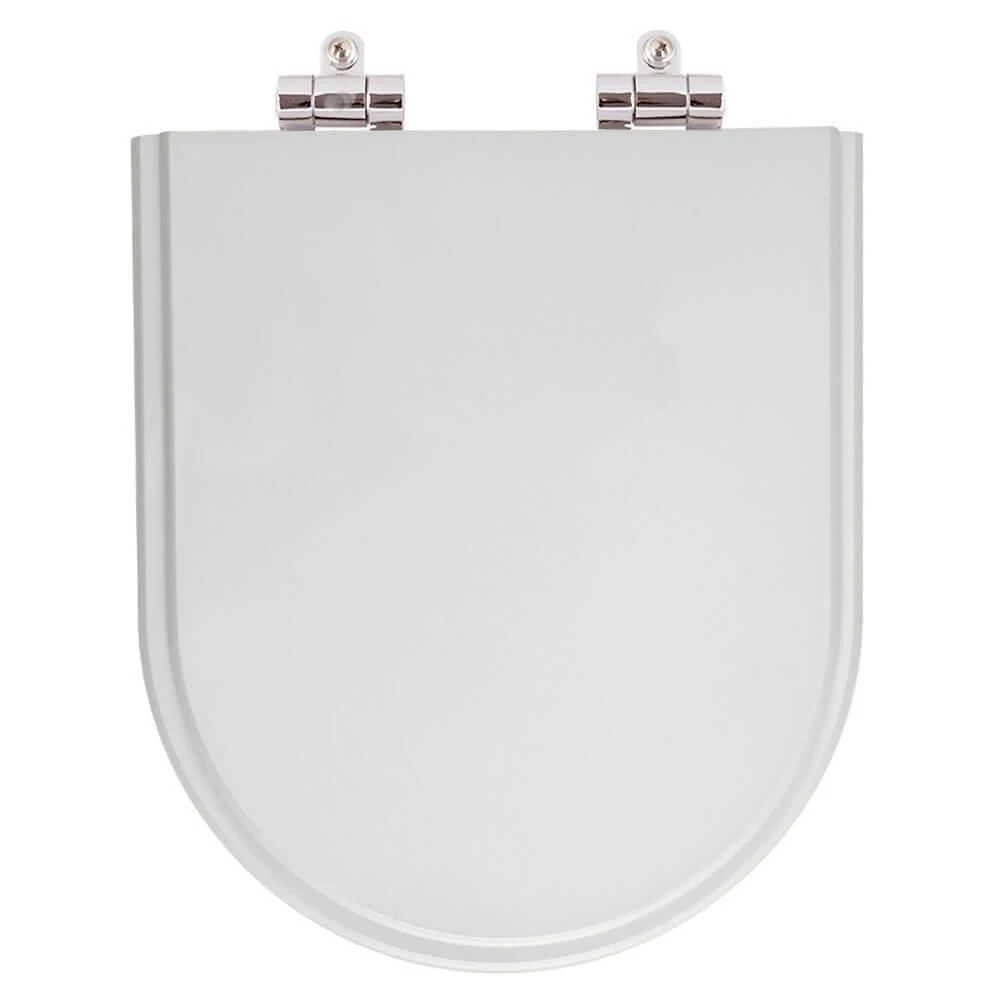 Assento Sanitario Poliester Com Amortecedor Montezzi Cinza Claro Para Vaso Belize