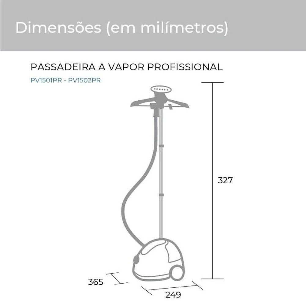 Passadeira de roupas a vapor vertical suggar pv1501pr 980w reservatório 1,5l prata 110v