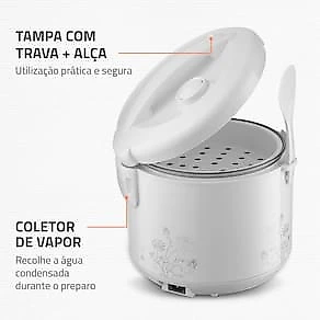 Panela Elétrica de Arroz Mondial Bianca Rice PE-10 10 Xícaras - Branca 110V
