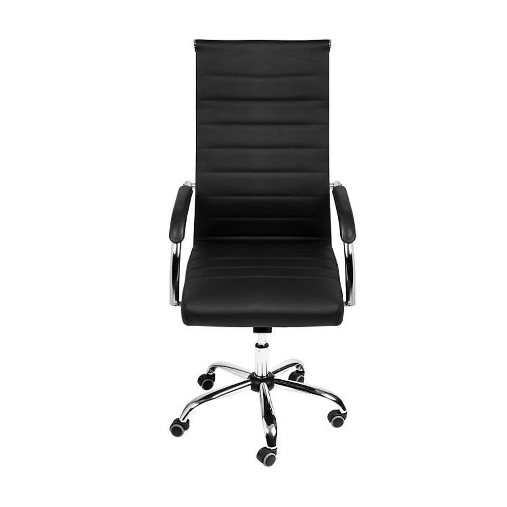 Conjunto Mesa de Reunião Retangular e 6 Cadeiras de Escritório com Rodízio Florença Espresso Móveis Cinamomo / Preto