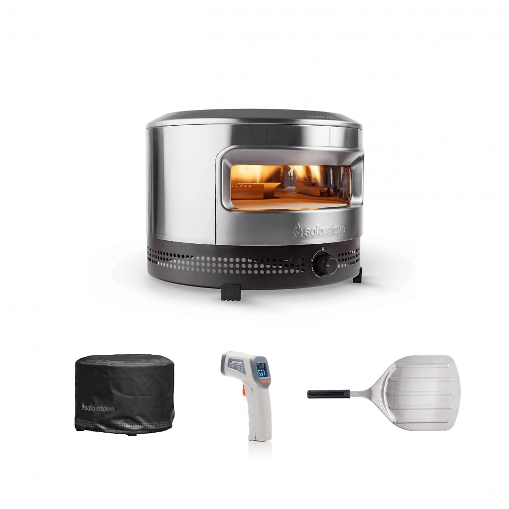 Forno de Pizza Solo Stove Pi Prime a Gás Propano Portátil Pedra Refratária 510°C Napolitana Externo — Kit Completo