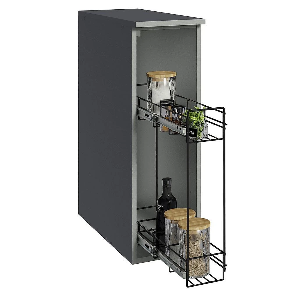 Balcão porta-temperos 20 cm suspenso  nice madesa cinza