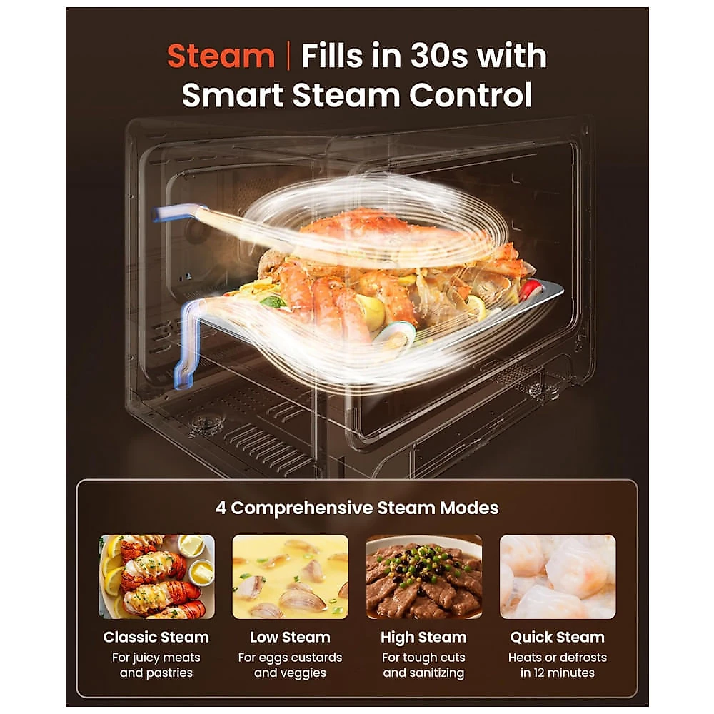 Forno Combinado FOTILE ChefCubii Branco 31L 4 em 1 Vapor Air Fry Convecção Desidratador 1800W 110V