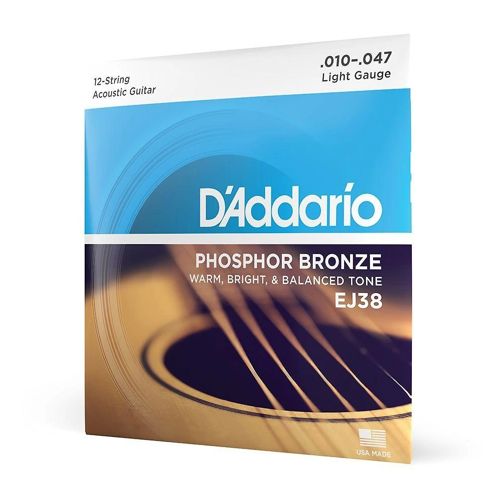 Encordoamento Violão Aço 12 Cordas EJ38 Phosphor Bronze 10-47 D'Addario