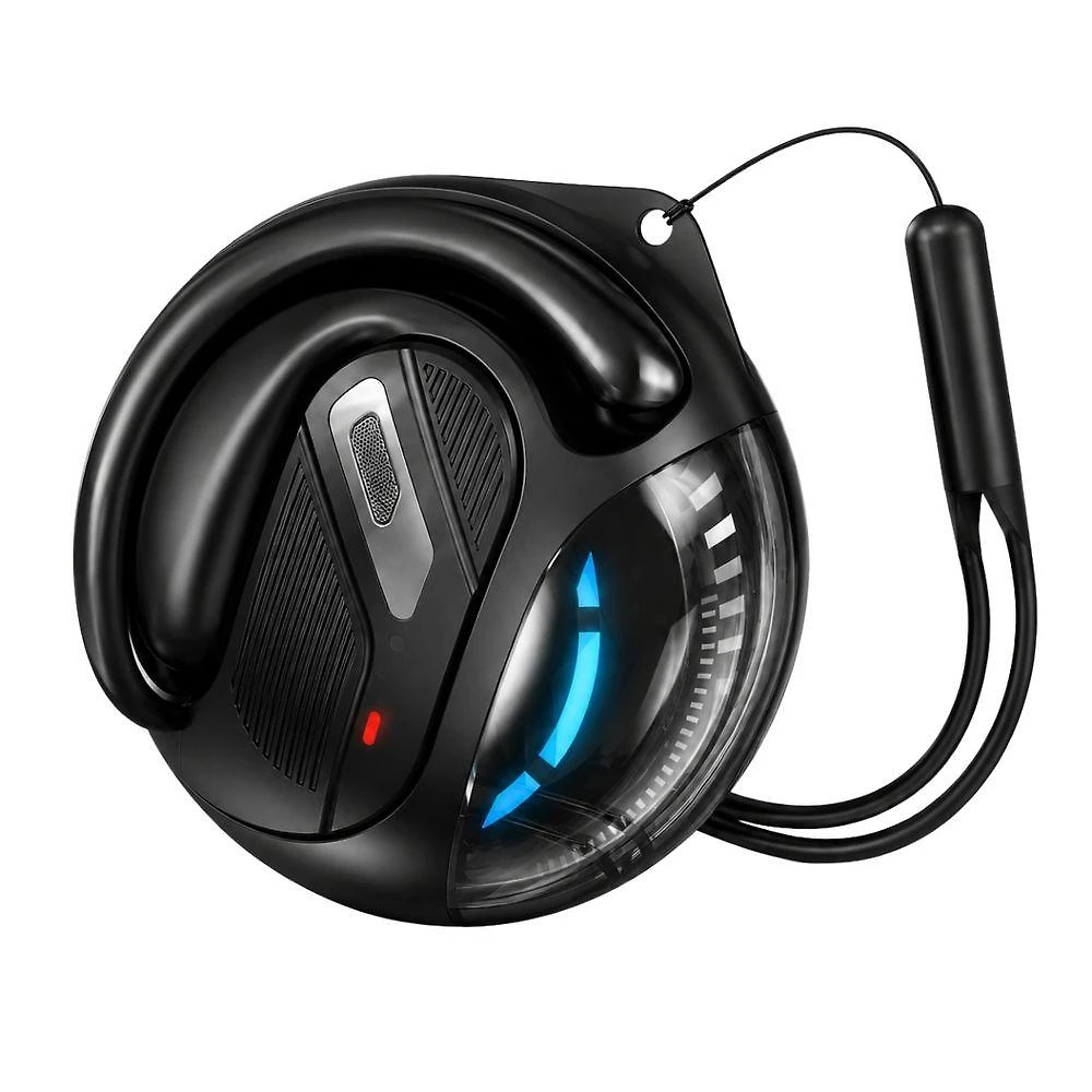 Fone de Ouvido Bluetooth MDM Pingente Mãos Livres Bluetooth 5.3 com Led Preto