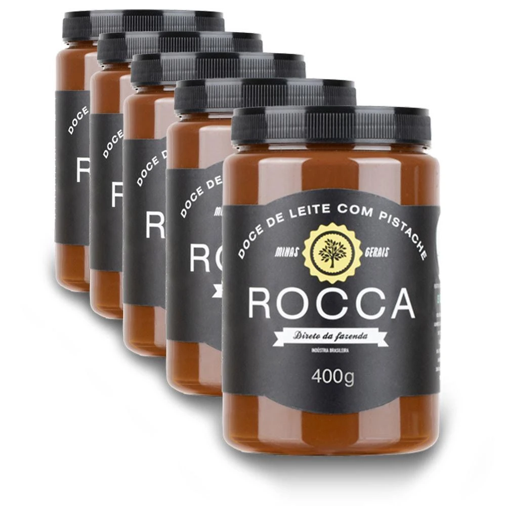 Miniatura Doce De Leite Rocca Com Pistache 400G Kit 5 Unidades