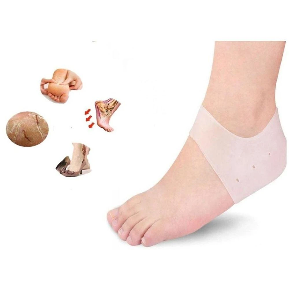 Meia Palmilha Ortopédica Shopmix Silicone Gel Bege para Calcanhar com Hidratação Tamanho Único