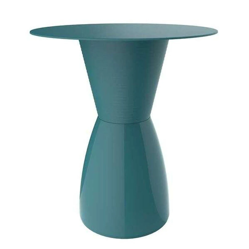 Mesa Lateral Nobe Redonda Plástico Polipropileno 60CM Azul Lazuli para Área Externa I'm In Home