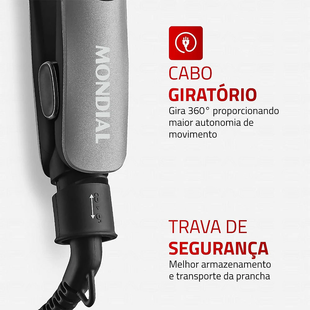 Prancha Alisadora P-25 Space Shine 50W Grafite Bivolt Mondial