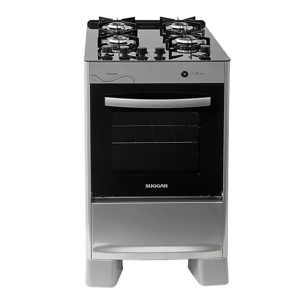 Fogão Suggar Neo Glass 4 Bocas Prix FGVNG410PRIX Inox Bivolt