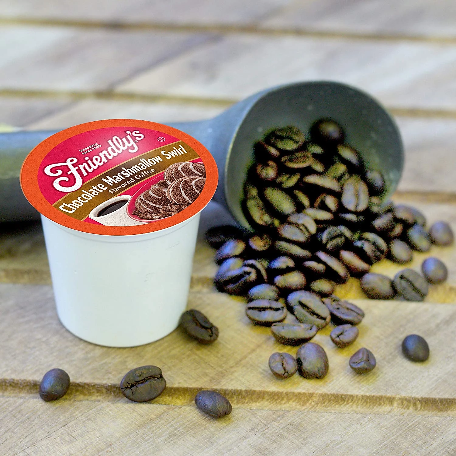 Cápsulas de café de sorvete da Friendlys café com sabor espirais de marshmallow chocolate 40 unidades