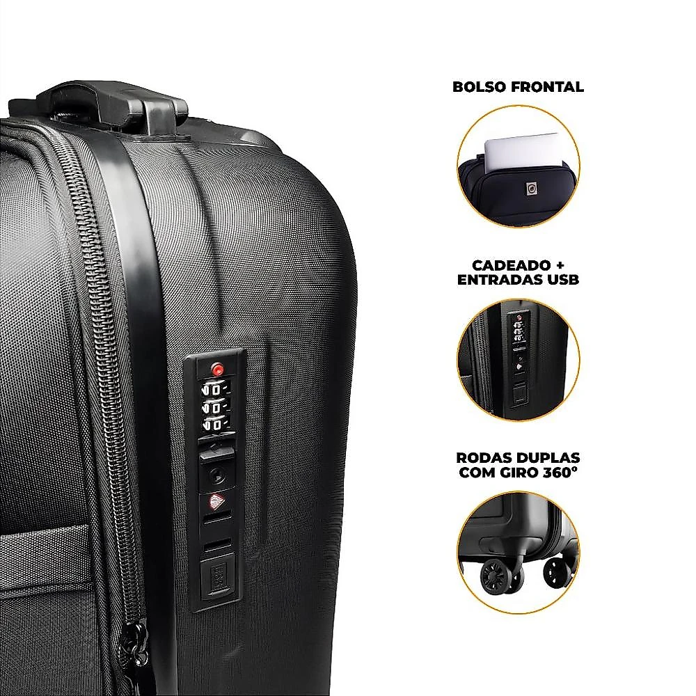 Kit Malas para Viagem Armor - Bagagem de Mão e para Despachar - Gshield