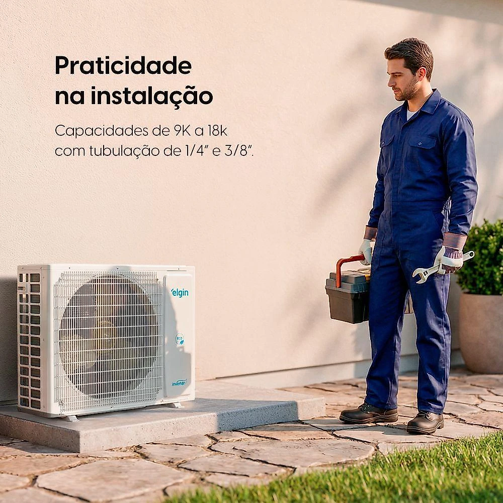 Ar condicionado split elgin eco inverter iii wi-fi 12000 btus quente e frio 220v hjqe12c2cg