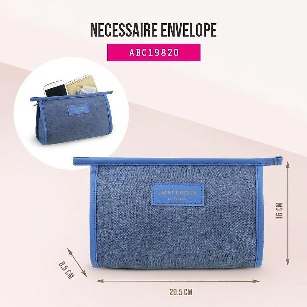 Conjunto Mochila E Necessaire De Envelope Joy Azul