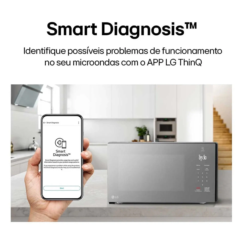 Miniatura Micro-ondas NeoChef LG 30 litros Espelhado Limpa Fácil Preto - 110V