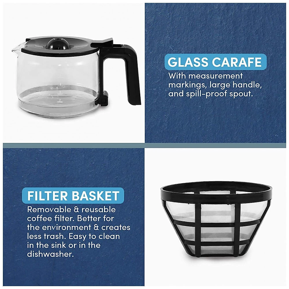Cafeteira Elétrica Automática com Filtro Reutilizável 110V 900W Elite Gourmet EHC9420, Preta