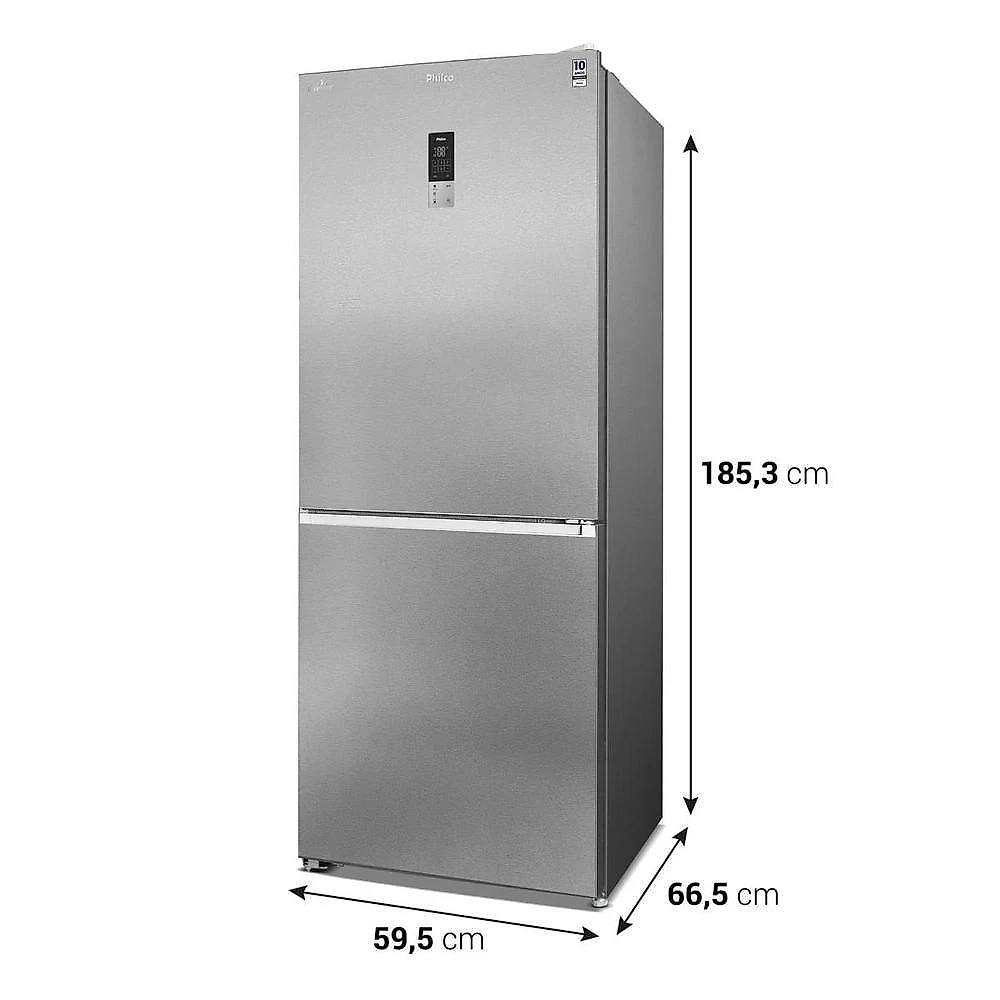 Geladeira Philco PRF40A Frost Free Inverter Duplex Inverse 409L Inox 220V