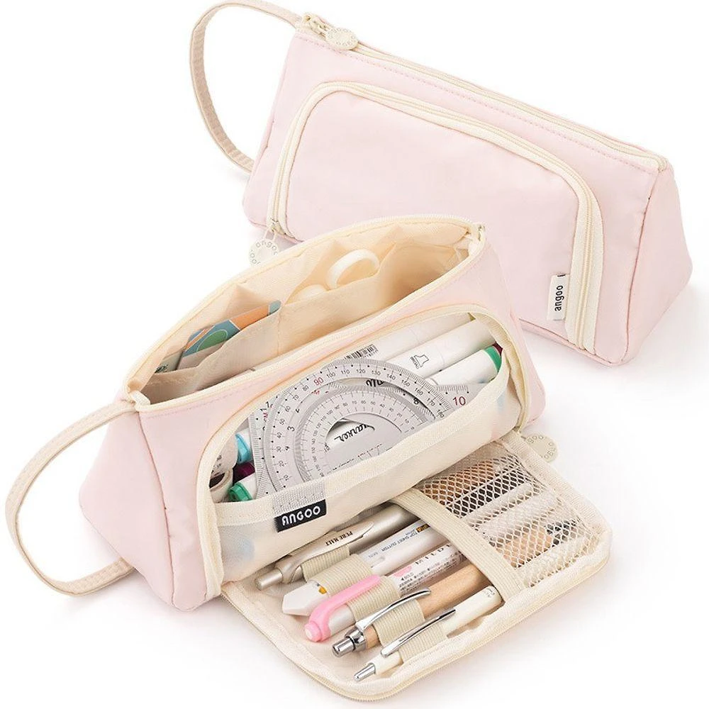 Estojo de Lápis OEM WD-6 Lona Grande Capacidade Portátil Rosa