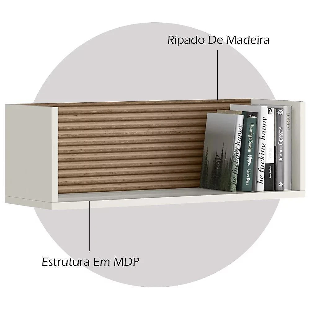 Kit 2 Nichos De Parede 14064 60 Cm Off White Cristal Dmad Off White Cristal