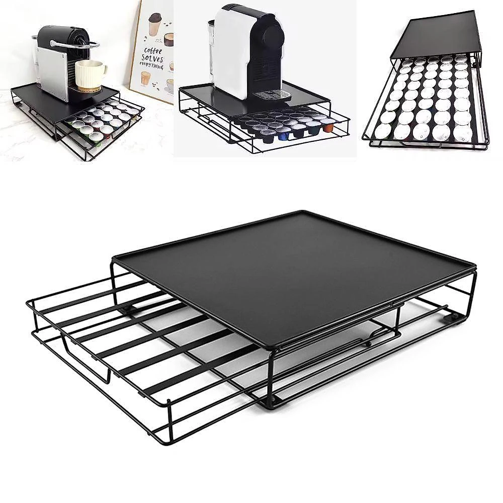 Suporte Porta Cápsulas Com Gaveta – Base Para Cafeteira Universal Nespresso 40 Unidades
