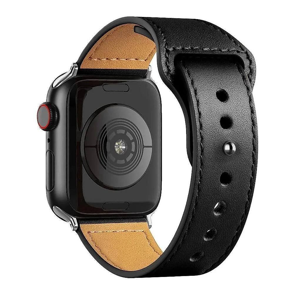 Pulseira De Couro Para Apple Watch 49Mm - Preta - Gshield