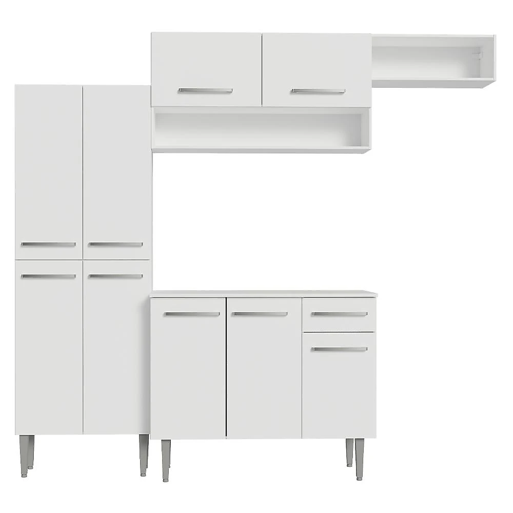 Armário de Cozinha Completa 229cm Branco Emilly Madesa 18 Branco