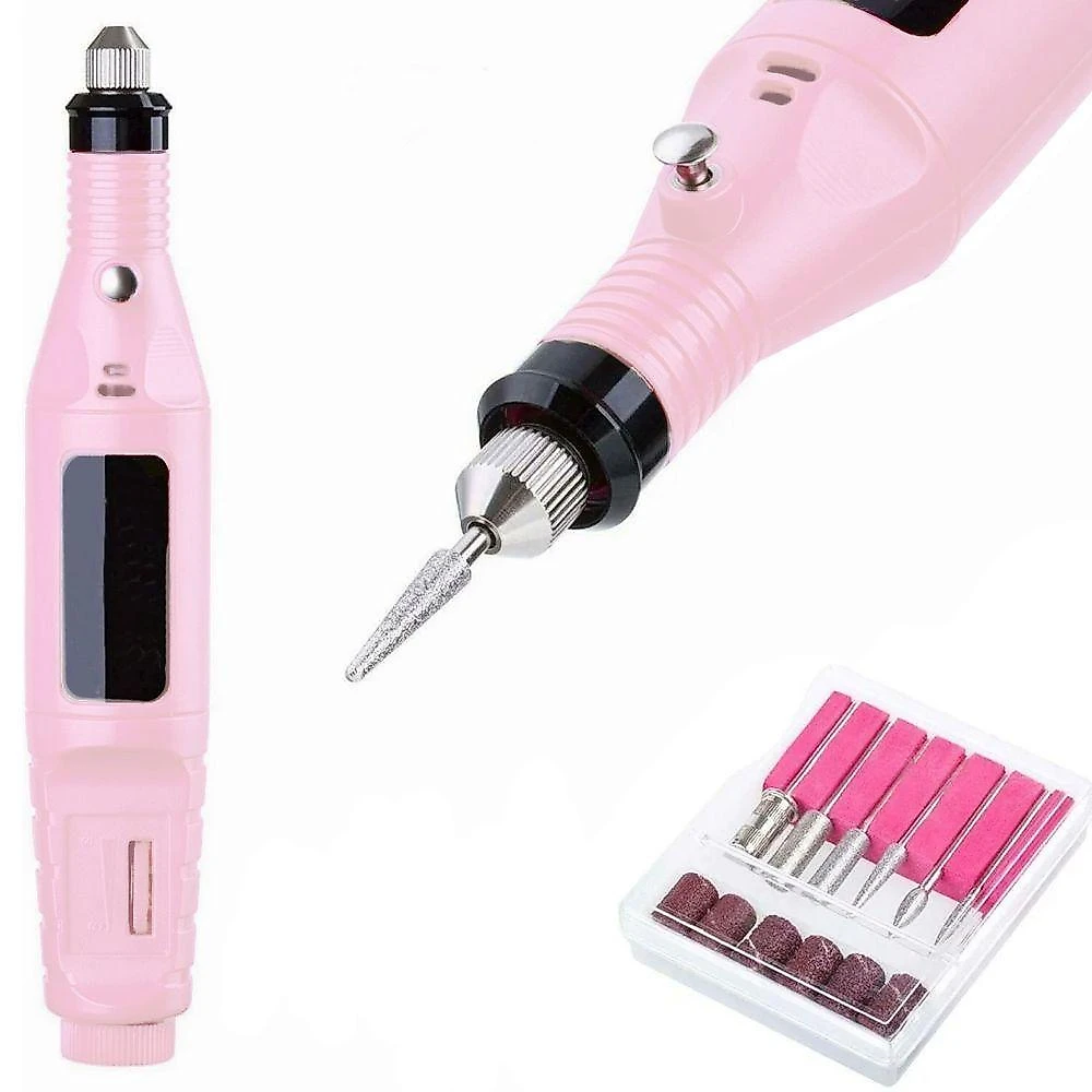 Lixadeira Elétrica Portátil Profissional Draik com Velocidade Variável 3.000 a 20.000 RPM Rosa