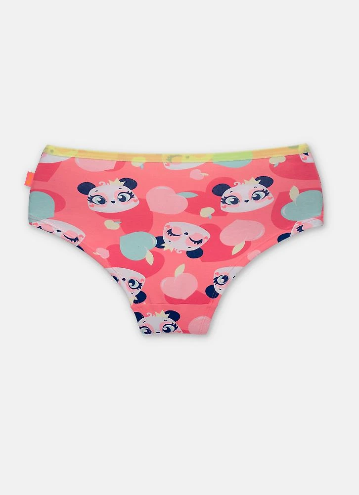 Calcinha caleçon algodão feminina panda romântico